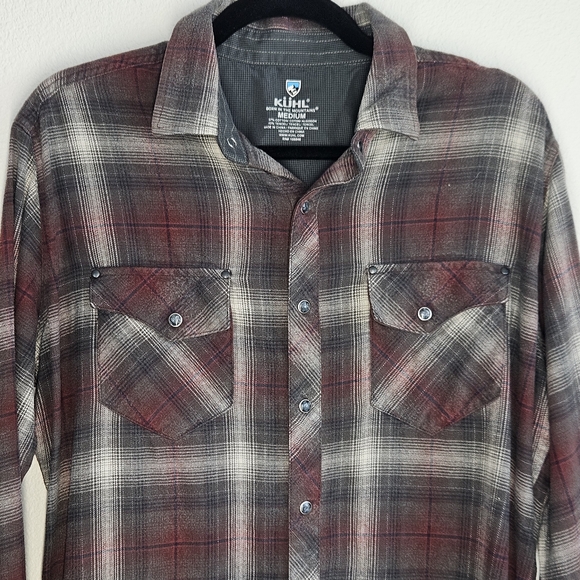Kuhl Plaid Button-Up Shirt, Size Medium - Picture 2 of 12